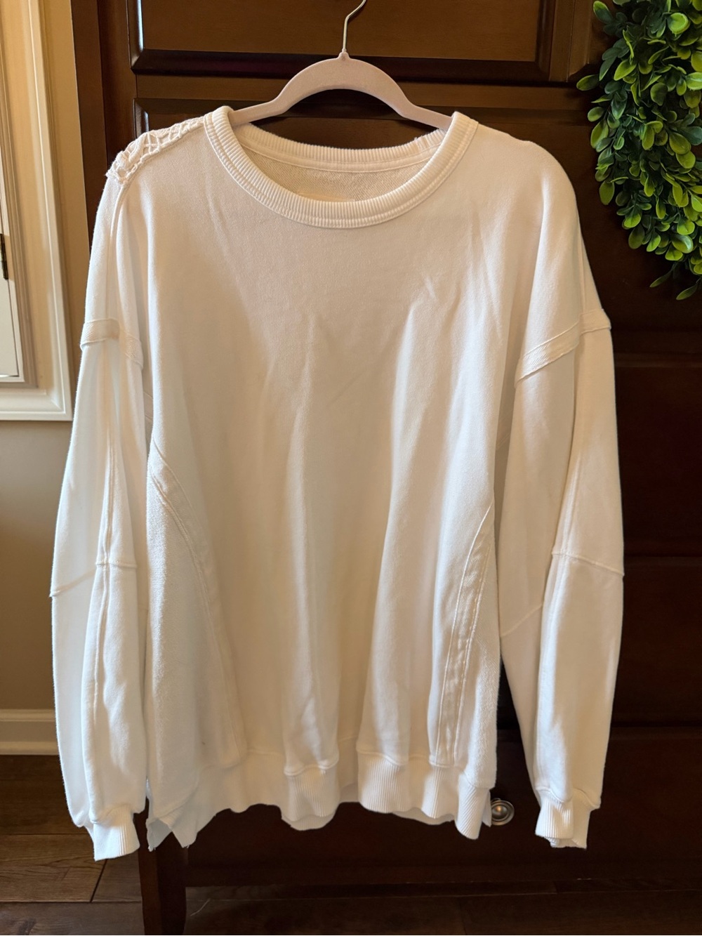 aerie Cream Cozy Crewneck Sweater